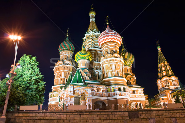 Szent katedrális éjszaka Vörös tér Moszkva Oroszország Stock fotó © sailorr
