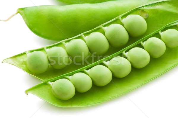 新鮮 綠色 豌豆 孤立 白 食品 商業照片 © sailorr