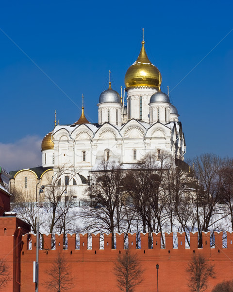Moskova ünlü Kremlin güzel kiliseler Bina Stok fotoğraf © sailorr
