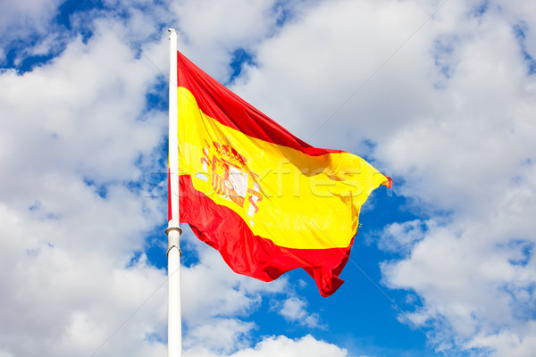スペイン国旗 フラグ スペイン 青空 移動 風 ストックフォト © sailorr