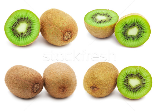 Kiwi fraîches juteuse isolé blanche vert [[stock_photo]] © sailorr