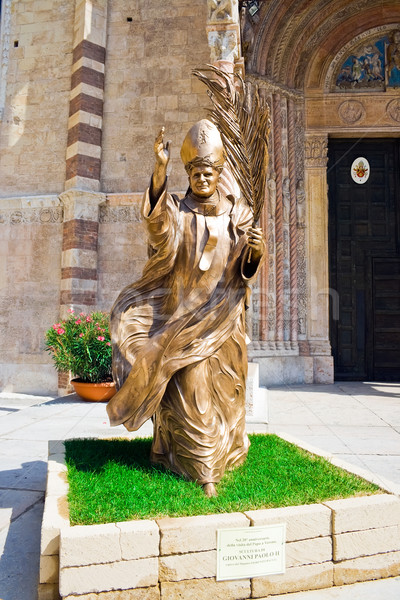 Posąg papież katedry verona Włochy sztuki Zdjęcia stock © sailorr