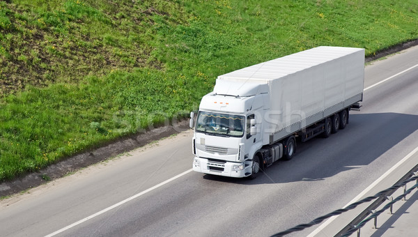 Vrachtwagen witte snelweg Rood snelheid vervoer Stockfoto © sailorr