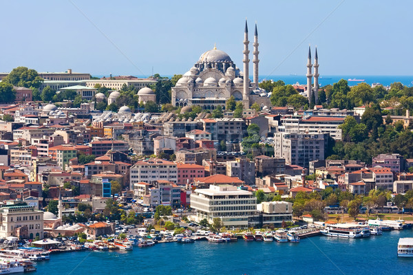 Gouden hoorn istanbul panoramisch toren Stockfoto © sailorr