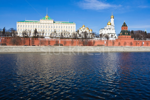 Moskau Kremlin berühmt Fluss Russland Gebäude Stock foto © sailorr