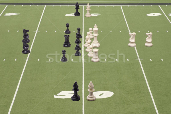 Chess Football 50 Yard Line Play Stock photo © saje