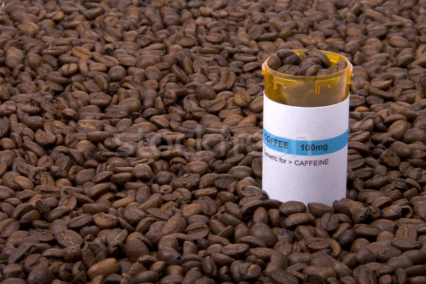 Coffee Medicine Bottle Surrounded by Beans Stock photo © saje