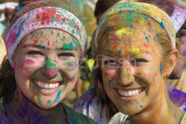 Stock photo: Color Run Women After Race Close Up