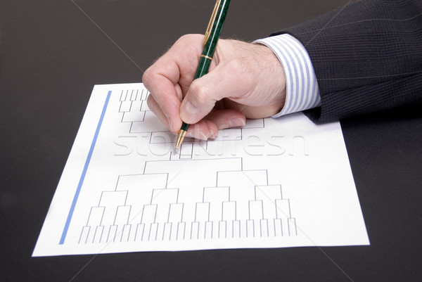 March Madness Businessman Hand Filling In Brackets Stock photo © saje