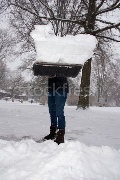 雪 充分 加載 鏟 房子 工作 商業照片 © saje