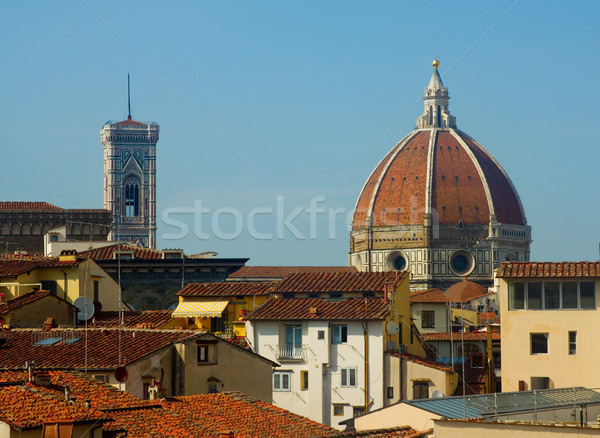Europe Florence Duomo Over Rooftops Stock photo © saje