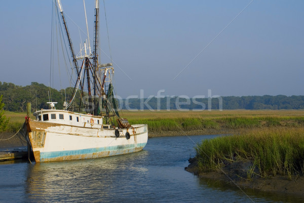 Old Shrimp Boat at Dock Stock photo © saje