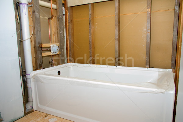 Bad Wanne nackt Wände neue Badewanne Stock foto © saje