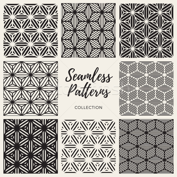 Vector naadloos kubus vorm lijnen geometrisch patroon Stockfoto © Samolevsky