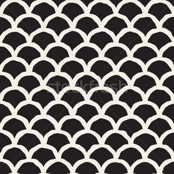 Vector Seamless Hand Drawn Rounded Lines Oriental Pattern Stock photo © Samolevsky