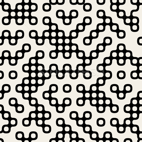Vector Seamless Black and White Abstract Irregular Geometric Pattern Stock photo © Samolevsky