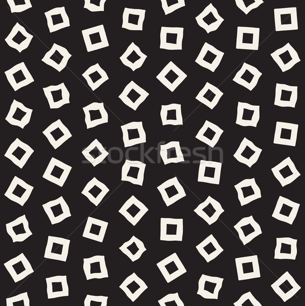 Stylish Doodle Scattered Shapes. Vector Seamless Black And White Freehand Pattern Stock photo © Samolevsky