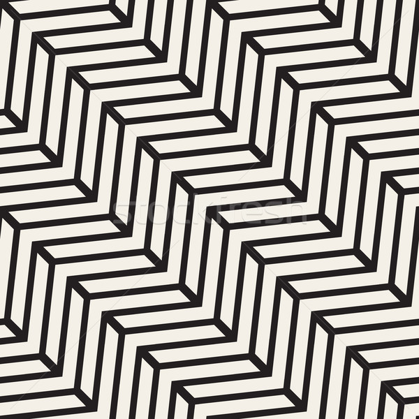Wektora bezszwowy czarno białe line geometryczny wzór streszczenie Zdjęcia stock © Samolevsky