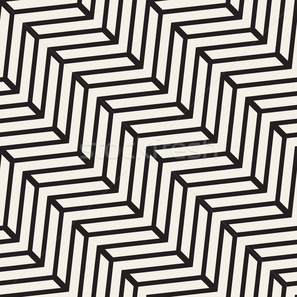 Vector Seamless Black And White Chevron Line Geometric Pattern Stock photo © Samolevsky