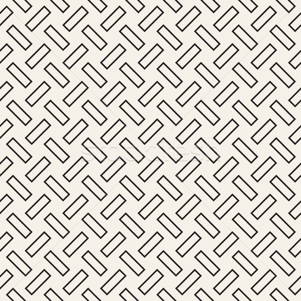 Trendy monochrome twill weave. Vector Seamless Black and White Pattern. Stock photo © Samolevsky