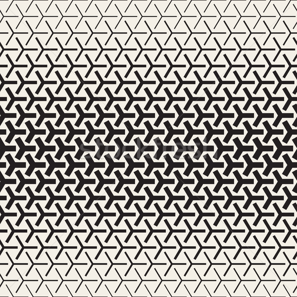 Triangular Shapes Halftone Lattice. Vector Seamless Black and White Pattern. Stock photo © Samolevsky