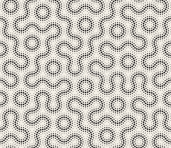 Vector Seamless Irregular Rounded Dotted Lines Geometric Pattern Stock photo © Samolevsky