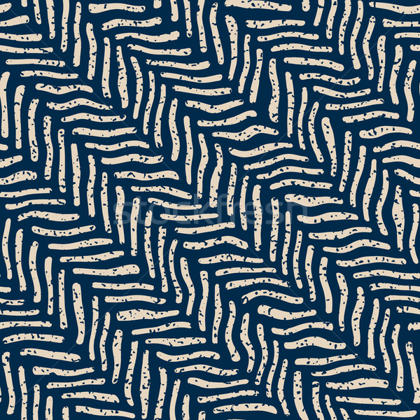 Vector Seamless Hand Drawn Distorted Lines Grunge Retro Pattern Stock photo © Samolevsky