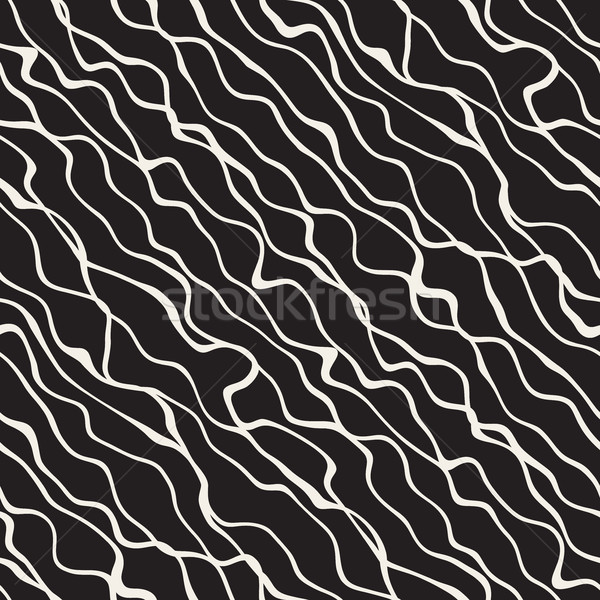 Stok fotoğraf: Vektör · siyah · beyaz · diyagonal · dalgalı