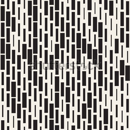 Vector Seamless Black And White Irregular Dash Rectangles Grid Pattern. Abstract Geometric Backgroun Stock photo © Samolevsky