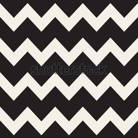 Vector Seamless Black and White ZigZag Horizontal Lines Geometric Pattern Stock photo © Samolevsky
