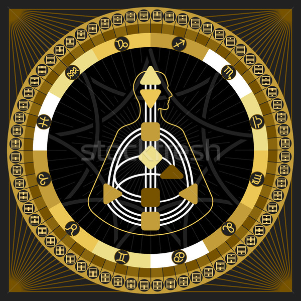 Vector Astrological Infographics. Hexagrams Circle  Mandala Stock photo © Samolevsky