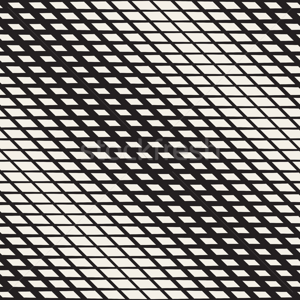 Halftone Gradient Mosaic Lattice. Vector Seamless Black and White Pattern. Stock photo © Samolevsky