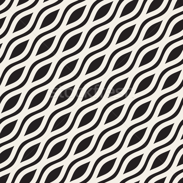 Golvend rimpeling lijnen vector naadloos zwart wit Stockfoto © Samolevsky