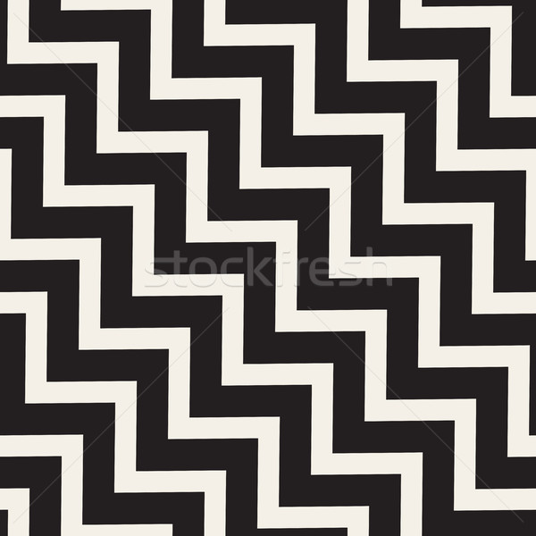 Vettore senza soluzione di continuità bianco nero zig-zag diagonale linee Foto d'archivio © Samolevsky