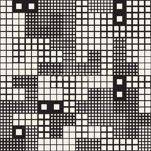 Modern Stylish Halftone Texture With Random Size Squares. Vector Seamless Pattern. Stock photo © Samolevsky