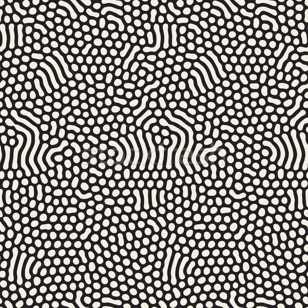 Organisch lijnen vector naadloos zwart wit patroon Stockfoto © Samolevsky