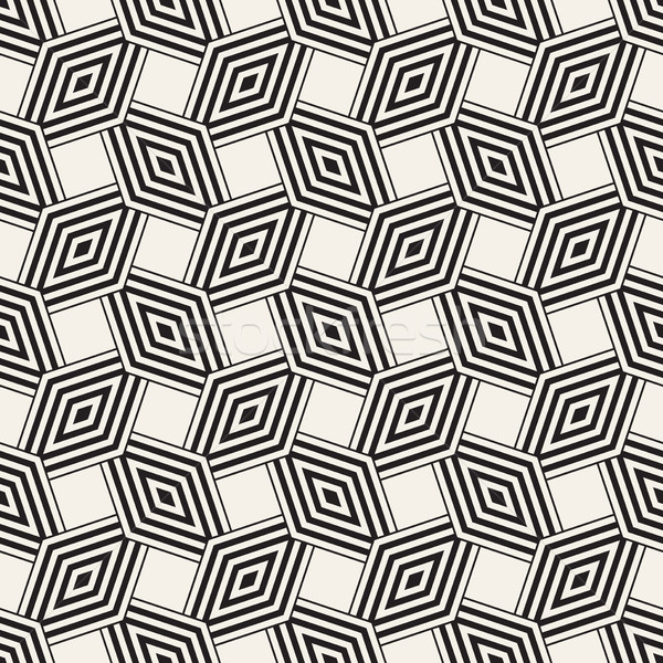 Geometryczny ozdoba pasiasty wektora bezszwowy monochromatyczny Zdjęcia stock © Samolevsky