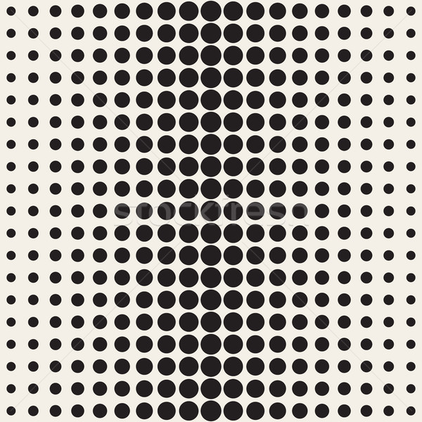 Vector Seamless Black and White Circle Gradient Halftone Pattern Stock photo © Samolevsky
