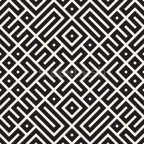 Geometric Ethnic Background with Symmetric Lines Lattice. Vector Abstract Seamless Pattern. Stock photo © Samolevsky