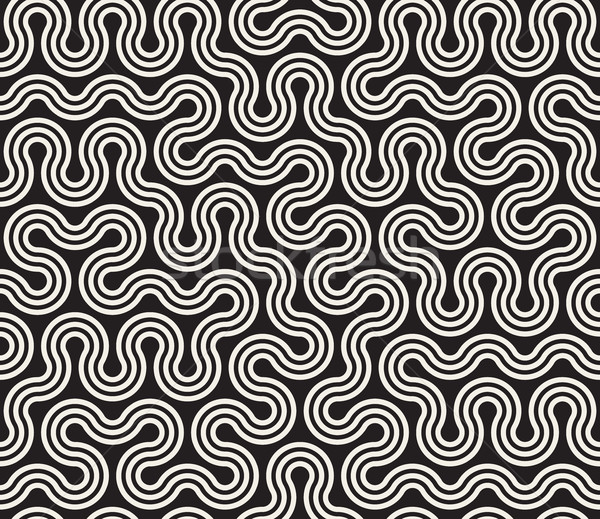 ベクトル シームレス 黒白 幾何学模様 抽象的な ストックフォト © Samolevsky