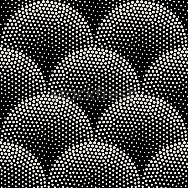 Vector Seamless Black  White Halftone Stippling Half Circles Pavement Pattern Stock photo © Samolevsky