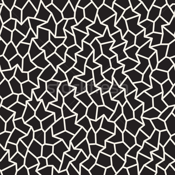 Wektora bezszwowy czarno białe linie mozaiki wzór Zdjęcia stock © Samolevsky