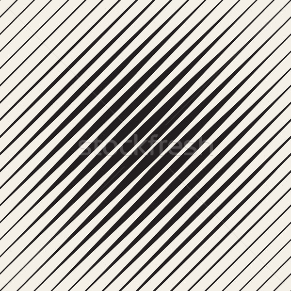 Vector Seamless Black and White Parallel Diagonal Lines Halftone Vignette Pattern Stock photo © Samolevsky