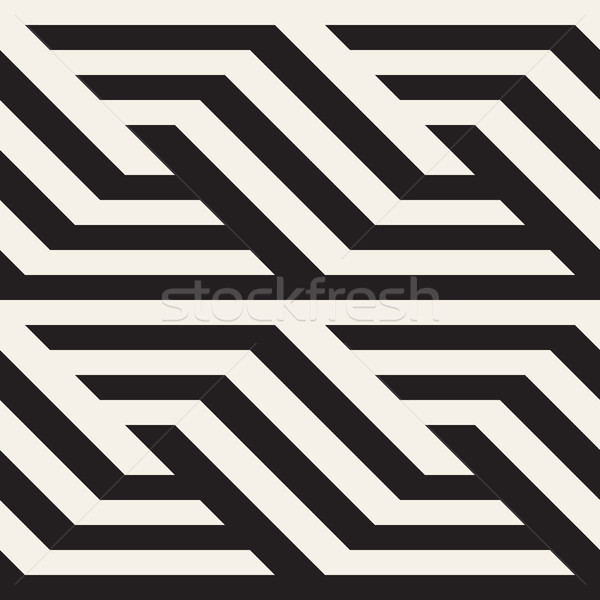 Repeating Slanted Stripes Modern Texture. Monochrome Geometric Seamless Pattern. Stock photo © Samolevsky