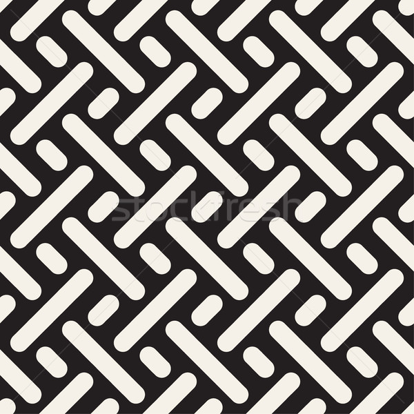 Maze Tangled Lines Contemporary Graphic. Vector Seamless Black and White Pattern. Stock photo © Samolevsky