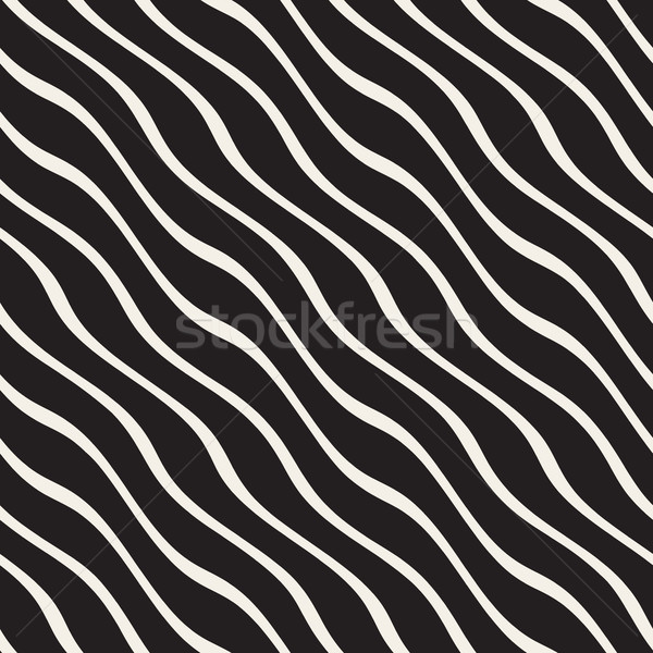 Wellig Ripple Zeilen Vektor schwarz weiß Stock foto © Samolevsky