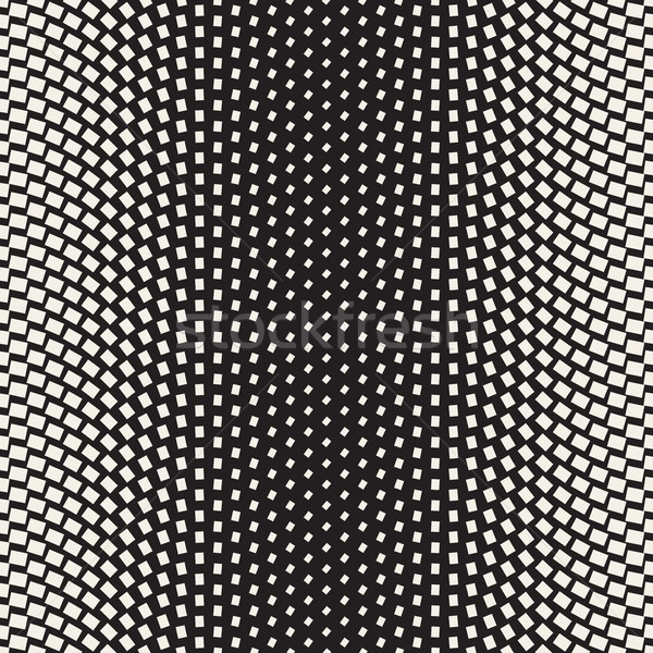 Halftone Gradient Mosaic Lattice. Vector Seamless Black and White Pattern. Stock photo © Samolevsky