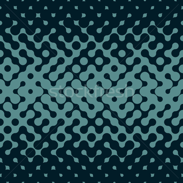 Vector Seamless Halftone Gradient Rounded Irregular Navy Blue Pattern Stock photo © Samolevsky