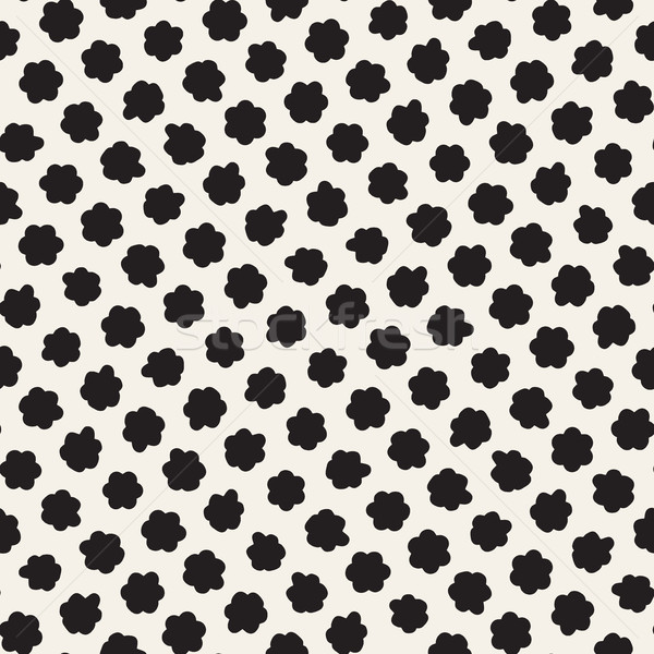 Stylish Doodle Scattered Shapes. Vector Seamless Black And White Freehand Pattern Stock photo © Samolevsky