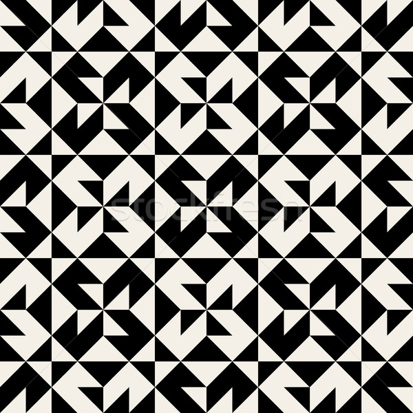 Vector Seamless Black and Wite Geometric Pattern  Stock photo © Samolevsky